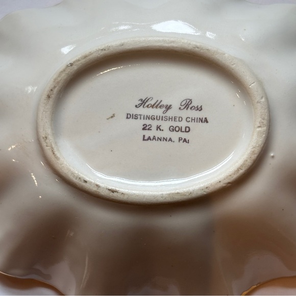 Vintage Holley Ross China Dish – Blue Floral with 22k Gold Trim – LaAnna PA - Picture 6 of 6